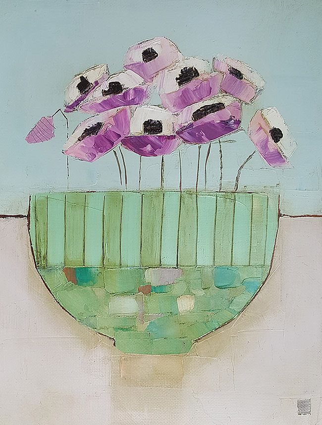 Eithne  Roberts - Little green bowl on pink